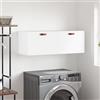 Gecheer Mobile a Parete,Armadietto a Muro,Armadio Sospeso,Mobile da Bagno da Parete,Mobile Pensile Bagno,Armadietto pensile da Bagno,Pensile da Cucina Bianco 100x36,5x35 cm in Legno Multistrato