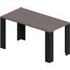 POKAR Mesa De Comedor, Tavolo da Pranzo, Tavolo Cucina, Scrivania con Nero Gambe per Tavolo e Piano del Tavolo da 2,5 cm, Quercia Davos, 140 x 80 x 75 cm