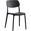 CRIBEL Set da 4 Sedie New Chapeau in Polipropilene Nera | Sedie Cucina e Sala da Pranzo Moderne | Set 4 Sedie Design Resistente per Interni e Locali