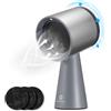 AIRTHEREAL RH180 - Cappa aspirante portatile da tavolo a 3 velocità con grande contenitore per l'olio, filtro al carbone rimovibile in alluminio, silenziosa, per cucina, colore: Argento