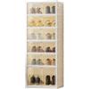 Niwugady Scarpiera a 6 ripiani, impilabile, trasparente, pieghevole, per 12 scarpe, in plastica, salvaspazio, pieghevole, organizer per scarpe fino a 45 - 116,8 x 45 x 35,1 cm