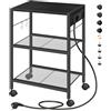HOOBRO Scaffale Porta Stampante, Carrello Portaoggetti a 3 Livelli, Supporto per Stampante con Stazione di Ricarica EBB22CPS01
