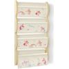 wooshwa Libreria Montessoriana per Bambini da Parete 4 Ripiani e 3 Tasche Porta Libri Bambini Scaffale Salvaspazio Legno 81x43x8cm - Unicorno