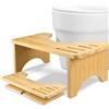 LUOJINYI Sgabello WC in bambù, pieghevole, da bagno, sano e portatile, ergonomico per combattere la stitichezza, gonfiore e comoda eliminazione