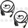 HYSHIKRA Auricolare leggero per radio a forma di G compatibile con Retevis Baofeng Kenwood RT24 UV5R TK250 TK320 Walkie Talkie (nero, 2 PACK)