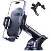 IBISTORA Supporto universale 2 in 1 per bocchetta dell'aria e cruscotto, con ventosa e clip aggiornata, supporto universale per telefono cellulare per iPhone e Samsung