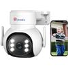 Ctronics Telecamera Wi-Fi Esterno, PTZ Videocamera Sorveglianza, Visione Notturna a Colori, Rilevamento Umano/Auto Tracking, Possibilità di Montaggio a Parete e a Soffitto, SD/Cloud,IP66 (1)