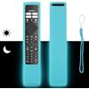 CTRLBETTER Custodia per telecomando in silicone compatibile con Philips HR45B-GJ01 BRC0984501 HR45B-GJ06 YKF474-B013 TV telecomando copertura protettiva antiurto con cordino (Blu Fluorescente)