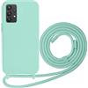 Beajew Custodia per Samsung Galaxy A23 Cover con Regolabile Rimovibile Corda da Catena Collana Necklace Antiurto Cordino Collari per Samsung Galaxy A23, Verde Menta