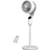 PNTCK Ventilatore a Piantana, Portata di 30M, ventilatore silenzioso, 1500m³/h volume d'aria, ventilatore con telecomando, 3 Velocità, 3 Modalità, Timer 24 Ore