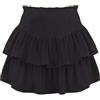 Generico Gonna-Pantalone Svasata a Pieghe Irregolari da Donna con Interno Gonna A Piume (Black, XL)