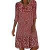 Fulidngzg Vestito Donna Estivo Curvy,Vestito Donna Estivo con Scollo V Fantasia Floreale Mezza Manica Vestiti Leggero Eleganti Curvy Gonna Svasata Boho Chic per Interni Vacanza Rilassante Mare