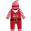 Geagodelia Vestiti Natale per Neonati Tute da Bambini Pagliaccetto con Cappuccio Manica Lunga Cartone Animato Jumpsuit Autunno Inverno Abbigliamento Pigiama Natale (Babbo natale, 0-6 mesi)