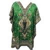 Gavya International, Caftano Corto Per Donna Abito Lungo Con Stampa Floreale Etnica Caftano Kimono Beach Cover Up Boho Hippie Camicia Da Notte Sleepwear, Verde, Taglia Unica