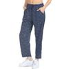 Kendindza Collection Kendindza - Pantaloni estivi da donna, lunghi, leggeri, per il tempo libero, con fiori in cotone, Blu | Modello a pois, XXL