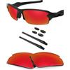 BlazerBuck Lenti di ricambio & Kit calzino per Oakley Flak 2.0 OO9295 Occhiali da sole, Fire Red Polarized