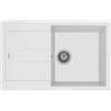 Plados AM7810-98 Lavello 1 Vasca con Gocciolatoio Reversibile 78 x 50 cm Serie Elegance 78-10 finitura 98 MIcroULTRAGRANIT BIANCO