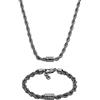 Armani Exchange Uomo Collana e Bracciale in Acciaio Inossidabile Grigio, Set