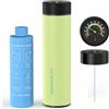 KEKHEALTH Porta Insulina Termico da Viaggio, Borsa Termica per Insulina, GLP-1 e Medicinali 60h, Cooler in Acciaio Inox per 3 Penne, Termometro Meccanico, Bottiglia Gel & Emergenza