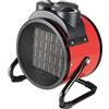 Valex 1860106 - Generatore aria calda, 3kW, 2 livelli di potenza, Rosso/Nero, 26 x 20.5 x 29.5 cm