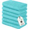 nice homeit Set 6 Asciugamani viso e mani 40x60 cm -Asciugamani bagno in 100% Cotone Filato ad Anello - Extra Morbido e Assorbente. MADE IN ITALY (Azzurro Acqua)
