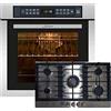 Kaiser Set EH 6306 R + KG 9356 Turbo, Forno da incasso, in acciaio inox, 79L 15 Fct. Grill Air Fryer Full Touch + Fornello a Gas Incasso 90 cm, Acciaio inossidabile, WOK Turbo-Brenner - 3,8 kW.