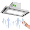 Klarstein Remy Brilliant Edition - Cappa a Isola, Classe Energetica A, 618 m³/h, 230 W, Telecomando, LED-Luce: 3 Intensità, Filtro Antigrasso, Scarico e Ricircolo, 90 cm, Argento