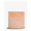 BY ON ByON Calore line XS 5280602777 - Portacandele in vetro fatto a mano, con sottili strisce oblique, multifunzione come porta candeline, vaso o ciotole, 10 x 10 x 10 cm, colore: rosa nebbia