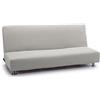 FAVERTI® Copridivano elasticizzato per divano letto a tre posti, modello reale, grigio chiaro, copridivano per letto universale, protezione di qualità in tessuto jacquard, in cotone