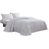 Beatrice Home Fashions Channel Copriletto in ciniglia, Bianco, Completo