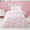 Catherine Lansfield Set copripiumino matrimoniale reversibile con federe in cotone spazzolato, motivo a cuori, colore: rosa