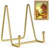 Mocoosy 4 pollici oro supporto per piatto per display, aggiornato Anti scivolo espositore ferro cavalletto cornice supporto metallo espositore per foto, piatto decorativo, tablet e arte da tavolo-2pcs