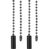PATIKIL 1M 3.3ft Catena Tiro Ventilatore Soffitto, 2pz Pendenti Cilindro Catene Tiro Perline per Interruttore Tiro Ventilatore Soffitto, Luce Ventilatore, Lampada Tavolo, Nero