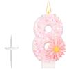lasuroa Candela di Compleanno Rosa con Numero, 7,2cm Margherita Scintillanti Candela con Numero Topper per Torta Decorazione Ideale Compleanno Festa Baby Shower e Anniversario di Bambine Regali (8)