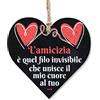 CARISPIBET L'amicizia |segni decorativi sull'amore segni di benvenuto decorazioni per la casa di ispirazione decorazioni interne 12 x 12 cm