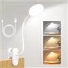 ZAPLIT 97 LED Lampada da Lettura a Clip Ricaricabile USB-C - 3 Temperature Colore & 10 Luminosità, 2000mAh, Collo Flessibile 40cm, per Camera da Letto, Scrivania e Campeggio