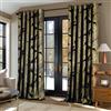 MIULEE Tende Velluto con Motivo a Foglia D'oro, Nero per Soggiorno e Camera da Letto, 2 Pezzi 228x228 cm, Decorazioni Tende per Casa con Anelli