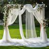 SHUOHONG Tessuto per Drappeggio di Tenda di Garza Trasparente Completamente, 75 x 800 cm Rete Drappeggio per Arco Nuziale, Tulle Decorazioni per Matrimoni, Cerimonia, Festa, Sfondo (Bianco)