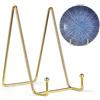 Mocoosy 6 pollici oro supporto per piatto per display, aggiornato Anti scivolo espositore ferro cavalletto cornice supporto metallo espositore per foto, piatto decorativo,tablet e arte da tavolo- 2pcs