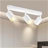 BOYIR Faretti da Soffitto Orientabili, GU10 Faretti LED da Soffitto Bianco, Lampada Soffitto 3 Luci Moderni, Faretto da Parete Interno in Alluminio per Cucina, Camera, Barra, Lampadina Non Inclusa