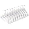 Mainetti Appendini per Felpe, Cappotti, Abiti Pesanti, Grucce in Plastica, Resistenti, con Finitura Antigraffio, Made in Italy, Set di 10 Pezzi, Bianco Lucido con Gancio Zincato, Taglia 38cm