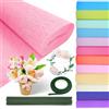 Syhdfxknp Carta Crespa Colorata 25x250cm Fai Da Te Carta Floreale 12 Colori