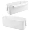 CHUIFAI 2 organizer per letto da appendere, con 2 ganci rimovibili, in plastica bianca, per comodino, per appendere la casa, dormitorio, letto a castello, ufficio