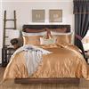 Loussiesd Hotel Gold Comforter Copertura Silk Like Satin Set di da letto estate reversibile copripiumino luna di miele sexy morbido leggero spazzolato copriletti per la della camera agricola