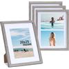 LYYYYX Cornice portafoto in legno da 20 x 25 cm, con display passepartout, 10 x 15 cm e 13 x 18 cm, con cornice opaca in MDF, set da 4 cornici per certificati, foto, poster, puzzle