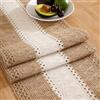 Miuyunya Runner da Tavola Juta Macramè 30 x 183 cm Runner Tavolo Naturale Juta Marrone Lavabile Rustico Autunnale Centro Tavola Moderno Decorazione per Matrimoni Eventi Natale Compleanno