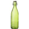KWARE Bottiglie in vetro stile vintage da 1 litro, ideali per uso domestico o commerciale, da riempire con acqua, vino, liquore, olio, birra, grappa o liquori (lime)
