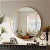 BEAUTYPEAK - Specchio rotondo da 46 cm, specchio da parete anti-rottura con cornice in alluminio, specchio da bagno da appendere e appoggiare, specchio da parete rotondo per camera da letto, bagno