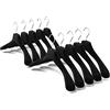 Mainetti Grucce in Velluto Antiscivolo, per Capispalla, Giacche, Felpe, Cappotti Uomo Donna, Appendini Resistenti, Made in Italy, Set di 10 Pezzi (Nero, 38 cm)