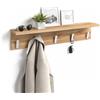 Mobili Fiver, Appendiabiti da parete, Rachele, da 80 cm, Rovere Rustico, Appendiabiti moderno per Bagno, Camera, Ingresso, Made in Italy